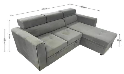 Luca Sofa Bed | 3 Seater Corner Storage Sofa Bed | L-Shape Sofa Bed
