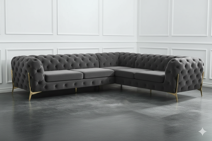 Italian Chesterfield Sofa | Including Footstool