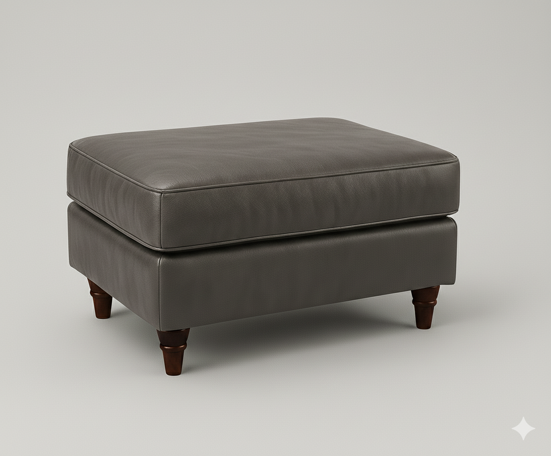 Oakland Leather Sofa | With Footstool