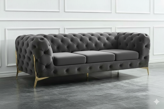 Italian Chesterfield Sofa | Including Footstool