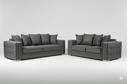 Alaska Simple Sofa | With Footstool