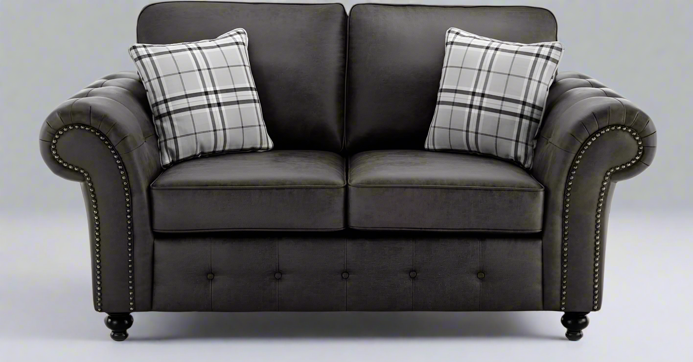 Oakland Leather Sofa | With Footstool