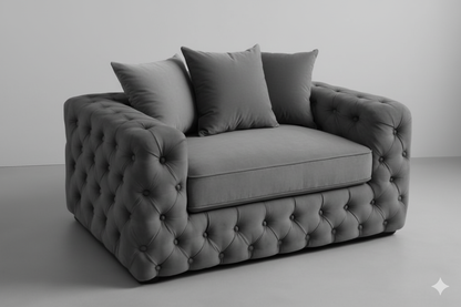 Ashton Chesterfield Scatter Back/High Back Sofa | Including Footstool