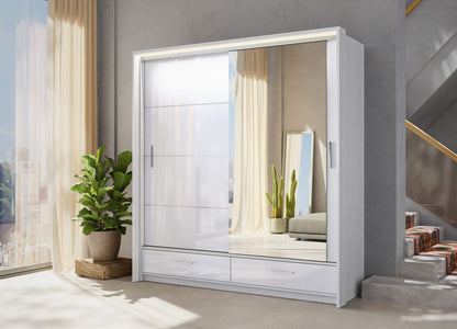 High Gloss Sliding Door Wardrobe | Including Mirrors