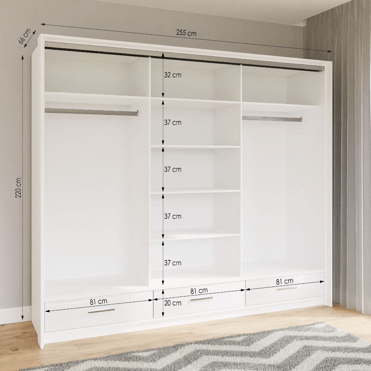 High Gloss Sliding Door Wardrobe | Including Mirrors