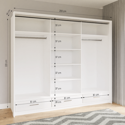 High Gloss Sliding Door Wardrobe | Including Mirrors