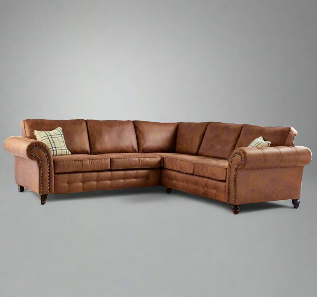 Oakland Leather Sofa | With Footstool