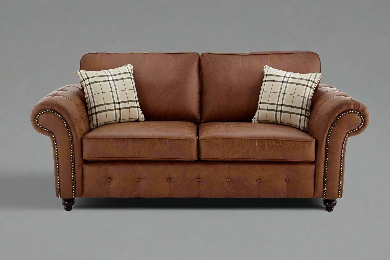 Oakland Leather Sofa | With Footstool