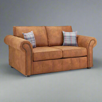 Oakland Leather Sofa | With Footstool