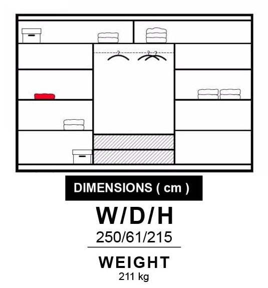 Lyon Sliding Door Wardrobe | Including Mirrors