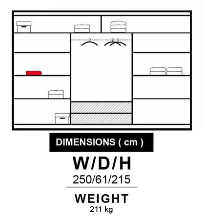 Lyon Sliding Door Wardrobe | Including Mirrors