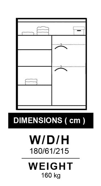 Lyon Sliding Door Wardrobe | Including Mirrors