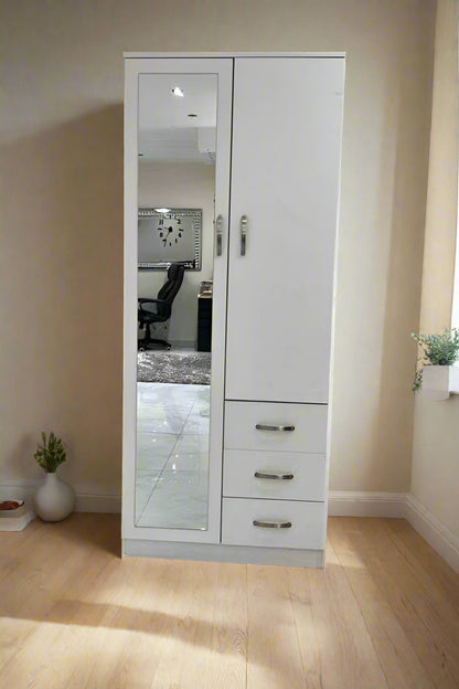 2 Door Wardrobe | Including 3 Drawers & Mirrors