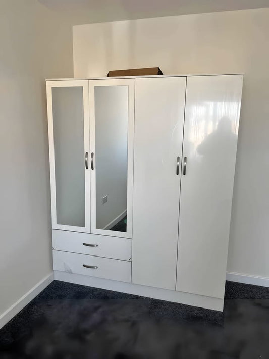 4 Door Wardrobe | Including Drawers &  Mirrors