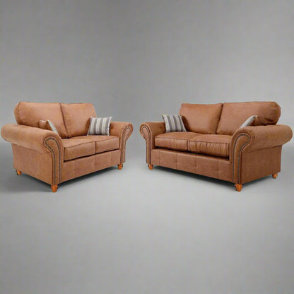 Oakland Leather Sofa | With Footstool