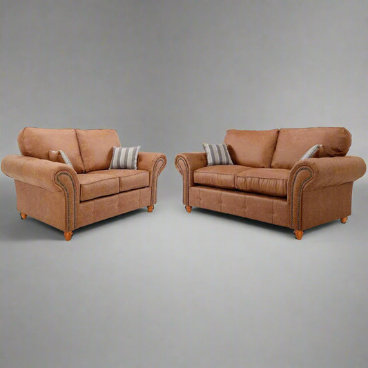 Oakland Leather Sofa | With Footstool